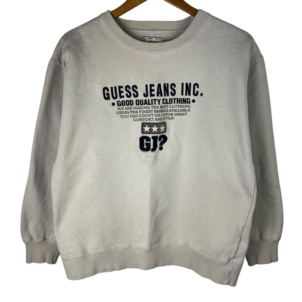 Vintage Y2K Guess Jeans Mens Sz M Sweatshirt Crewneck Pullover Casual Designer